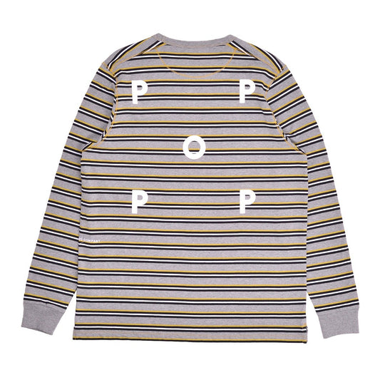Pop Trading Company Striped Longsleeve T-Shirt Drizzle