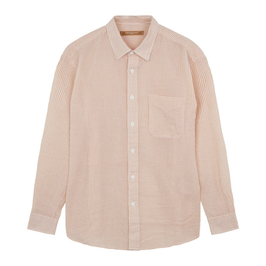 Frizmworks - OG Stripe Seersucker Shirt - ORANGE / Orange||Striber - Skjorter