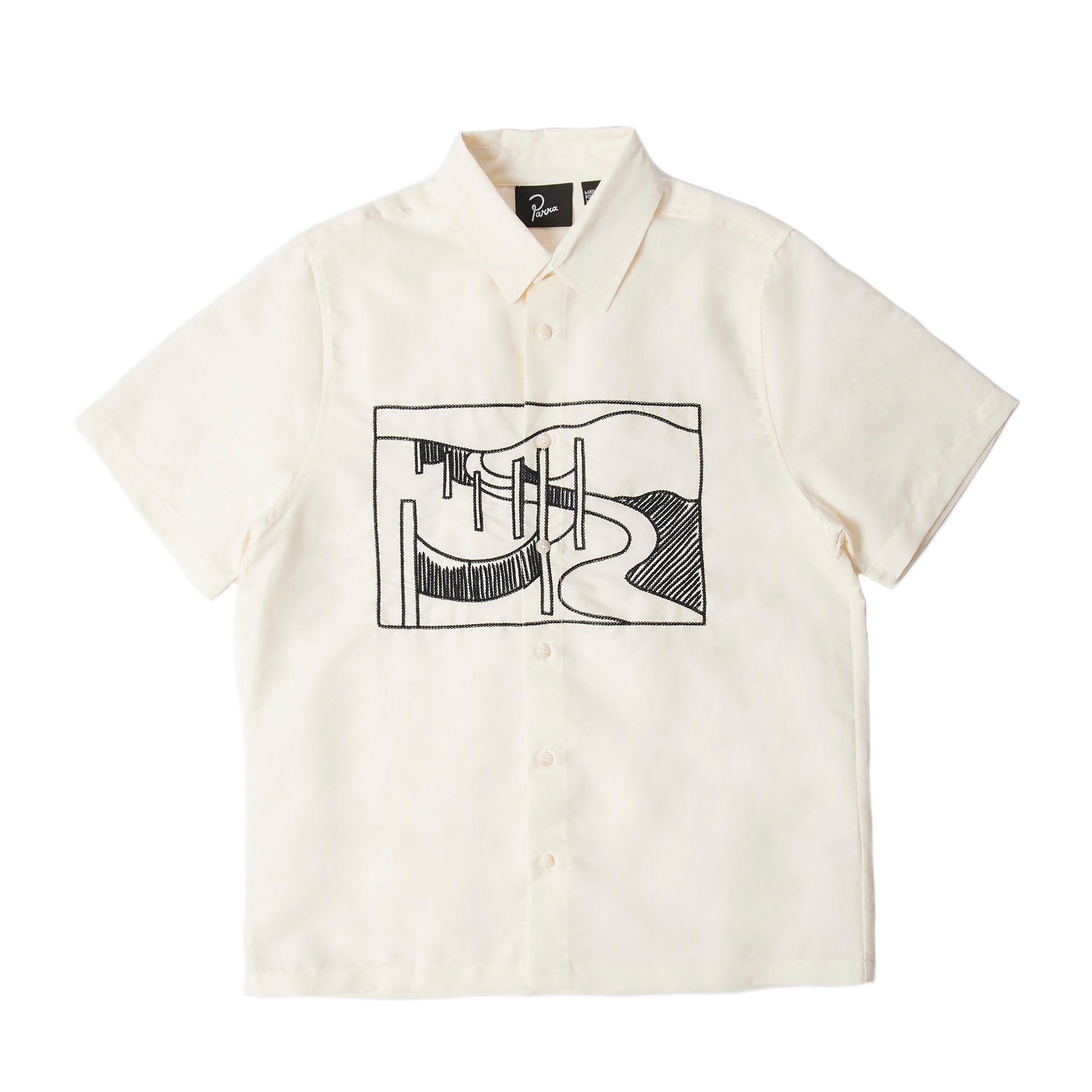 By Parra - The Dunes Short Sleeve Shirt - OFF WHITE / Hvid - Skjorter