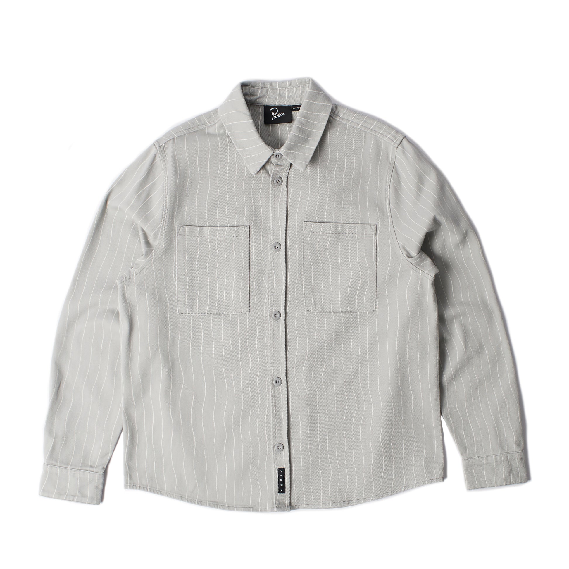 By Parra - Meandering Lines Shirt - GREY / Grå||Striber - Skjorter