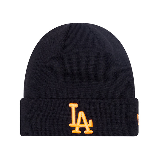 New Era - LA Dodgers Neon League Essential Black Cuff Knit Beanie Hat - BLACK / Sort - Accessories