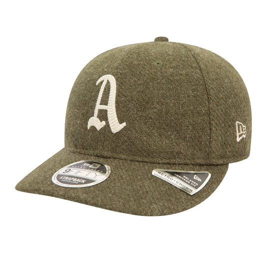 New Era - Oakland Athletics MLB Harris Tweed Green Retro Crown 9FIFTY Cap - GREEN MED / Grøn - Accessories