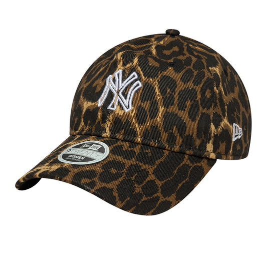 New Era - WMNS OUTLINE LEOPARD 9TWENTY Cap - BLACK / Sort||Brun||Mønster - Accessories