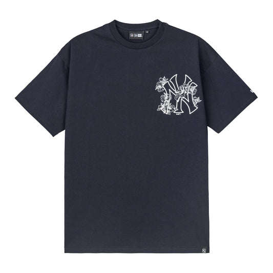 New Era - MLB Floral Graphic New York Yankees T-Shirt - NAVY / Blå - T-Shirts