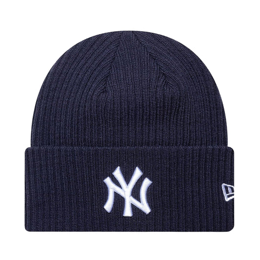 New Era - New York Yankees MLB Navy Wide Cuff Knit Beanie Hat - NAVY / Blå - Accessories