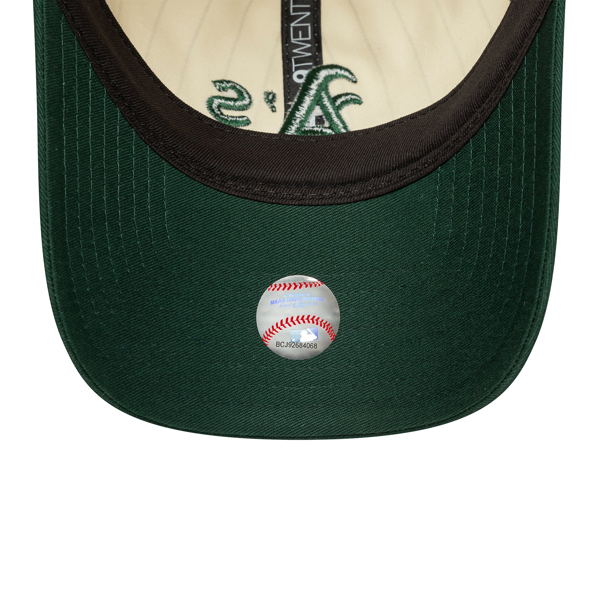 New Era - Oakland Athletics MLB Pinstripe Dark Green 9TWENTY Adjustable Cap - DARK GREEN / Grøn||Hvid - Accessories