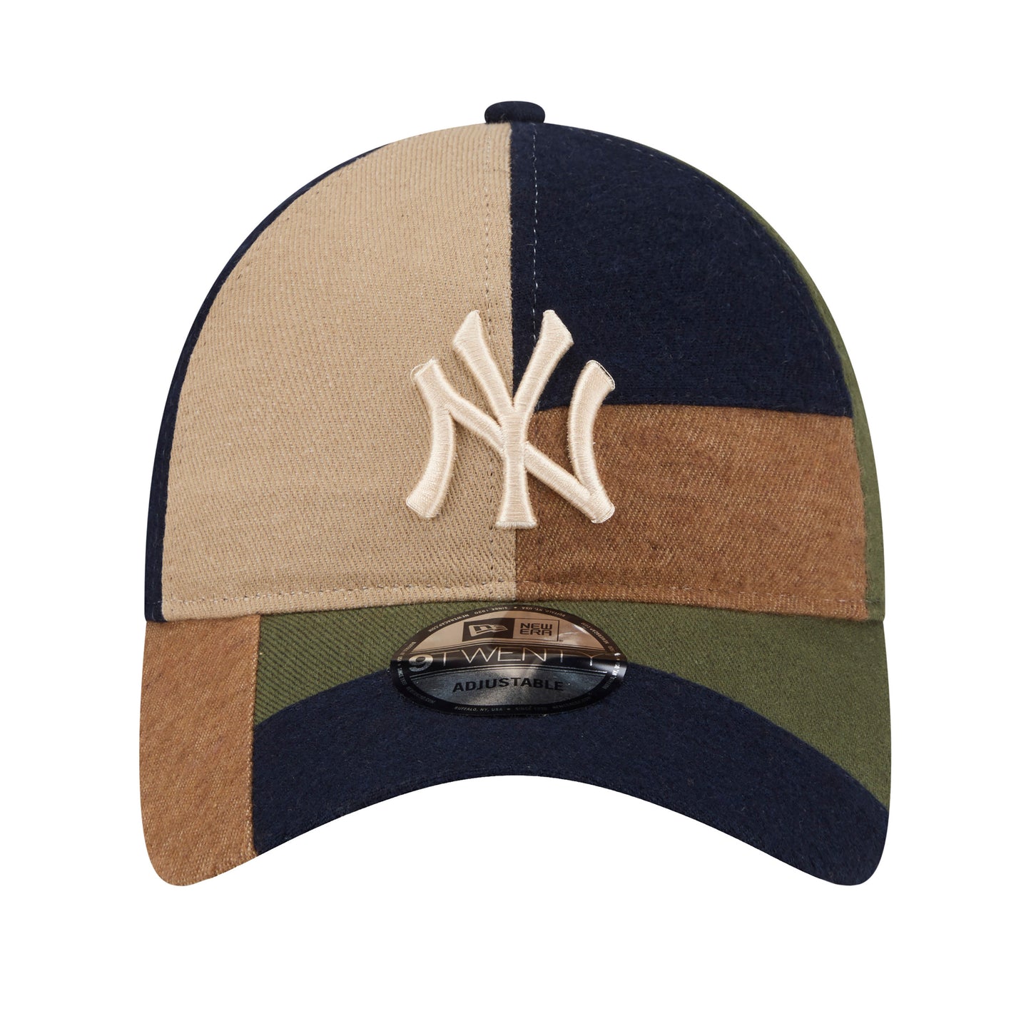New York Yankees MLB Patchwork Open Brown 9TWENTY Adjustable Cap.