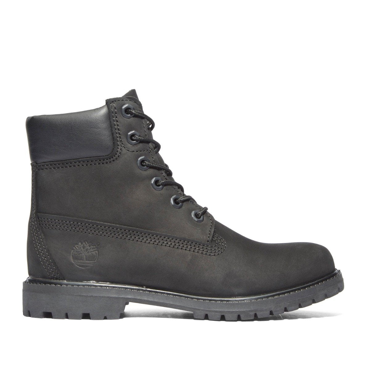 Timberland 6-inch boot i sort nubuck med markant gummisål og præget logo