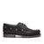 AUTH BOAT SHOE BLACK F GRAIN W DK BROWN
