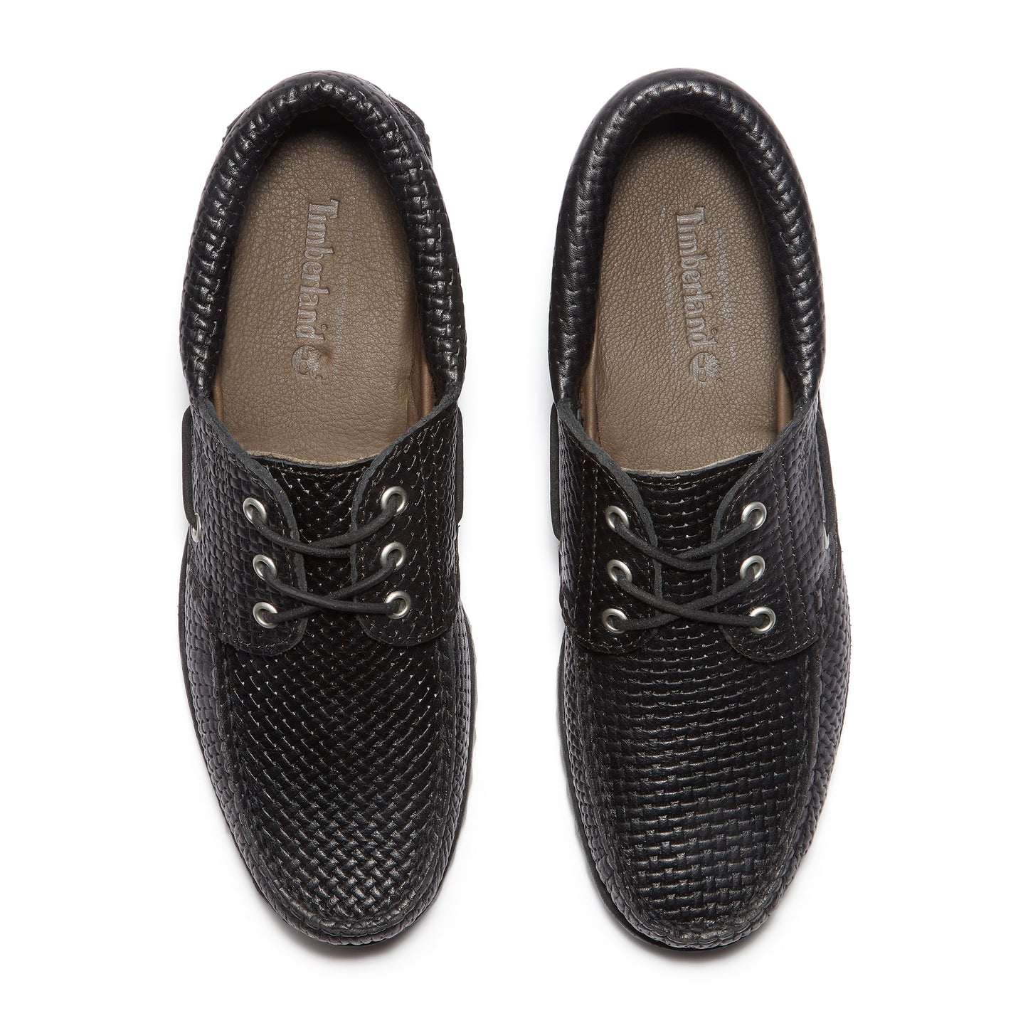 AUTH BOAT SHOE BLACK F GRAIN W DK BROWN