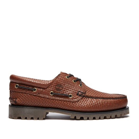 AUTH BOAT SHOE MEDIUM BROWN FULL GRAIN