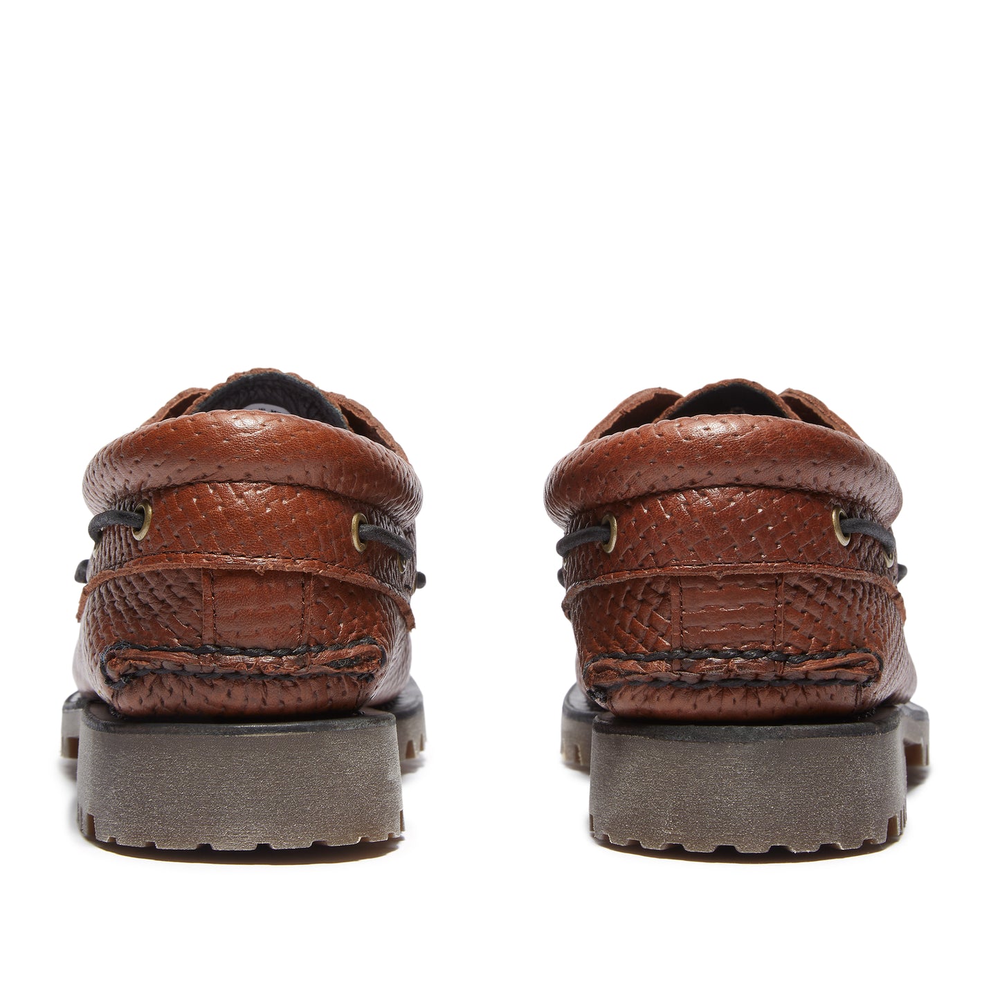 AUTH BOAT SHOE MEDIUM BROWN FULL GRAIN