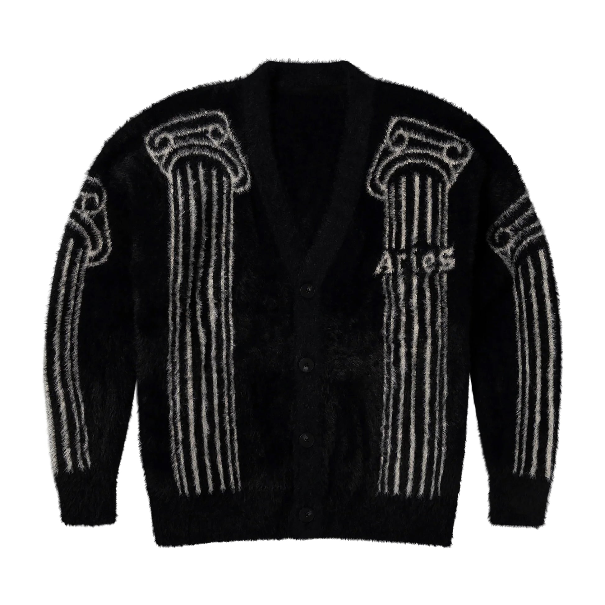 Aries - Oversized Chenille Column Knit - BLACK / Sort - Strik