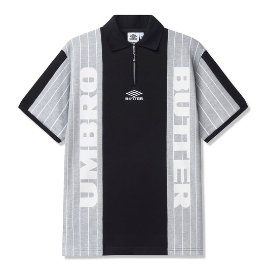 Butter Goods - Athletica S/S Polo Shirt - BLACK / Sort||Grå - Polos