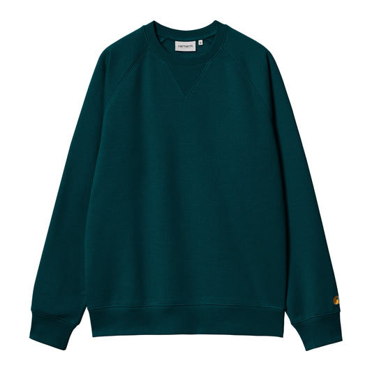 Carhartt WIP - Chase Sweat - DUCK BLUE / GOLD / Blå - Sweatshirts