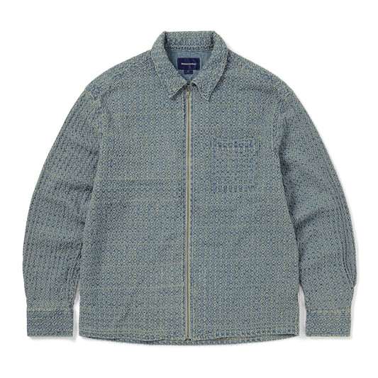 Thisisneverthat - Damaged Denim Shirt - WASHED BLUE / Blå - Skjorter