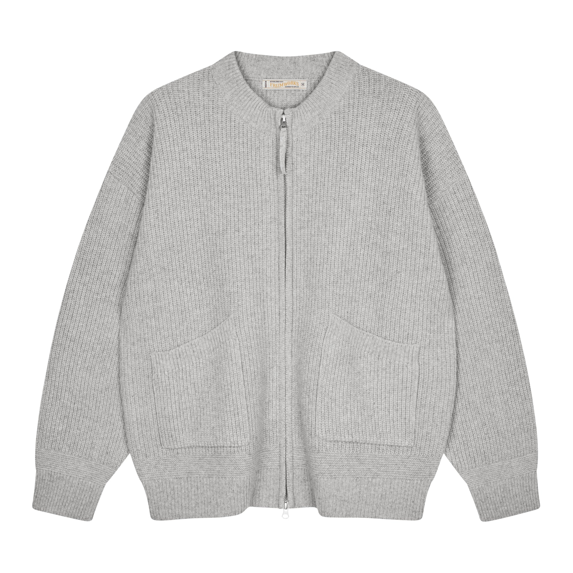 Frizmworks - Wool Deck Zipup Cardigan - LIGHT GREY / Grå - Strik