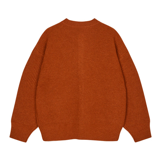 Heavy Wool Round Cardigan
