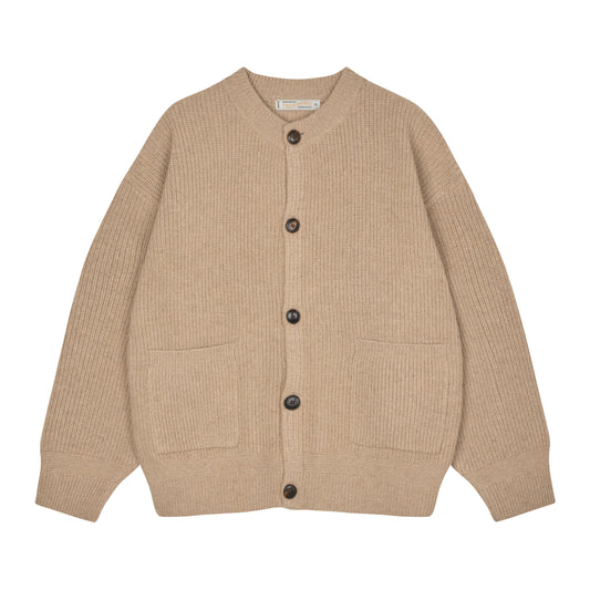 Frizmworks - Heavy Wool Round Cardigan - OATMEAL / Brun - Strik