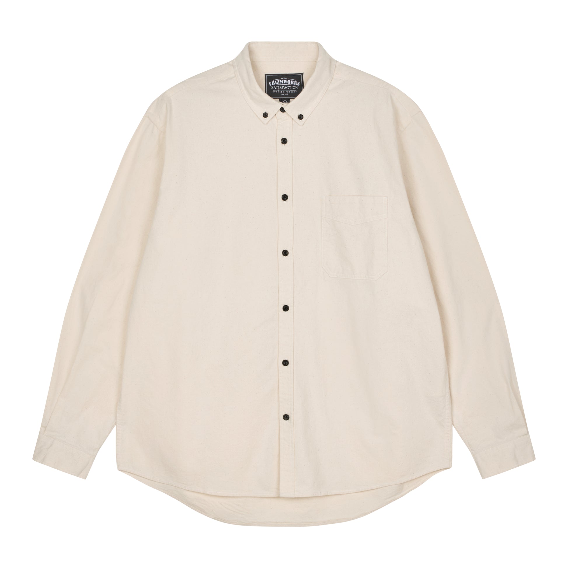 Frizmworks - Flannel French Shirt - NATURAL / Hvid||Beige - Skjorter
