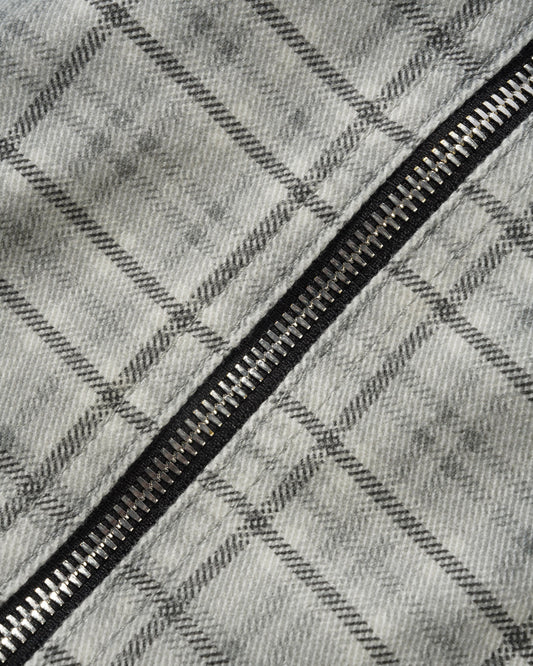 Hooded Work Jacket Grey Plaid