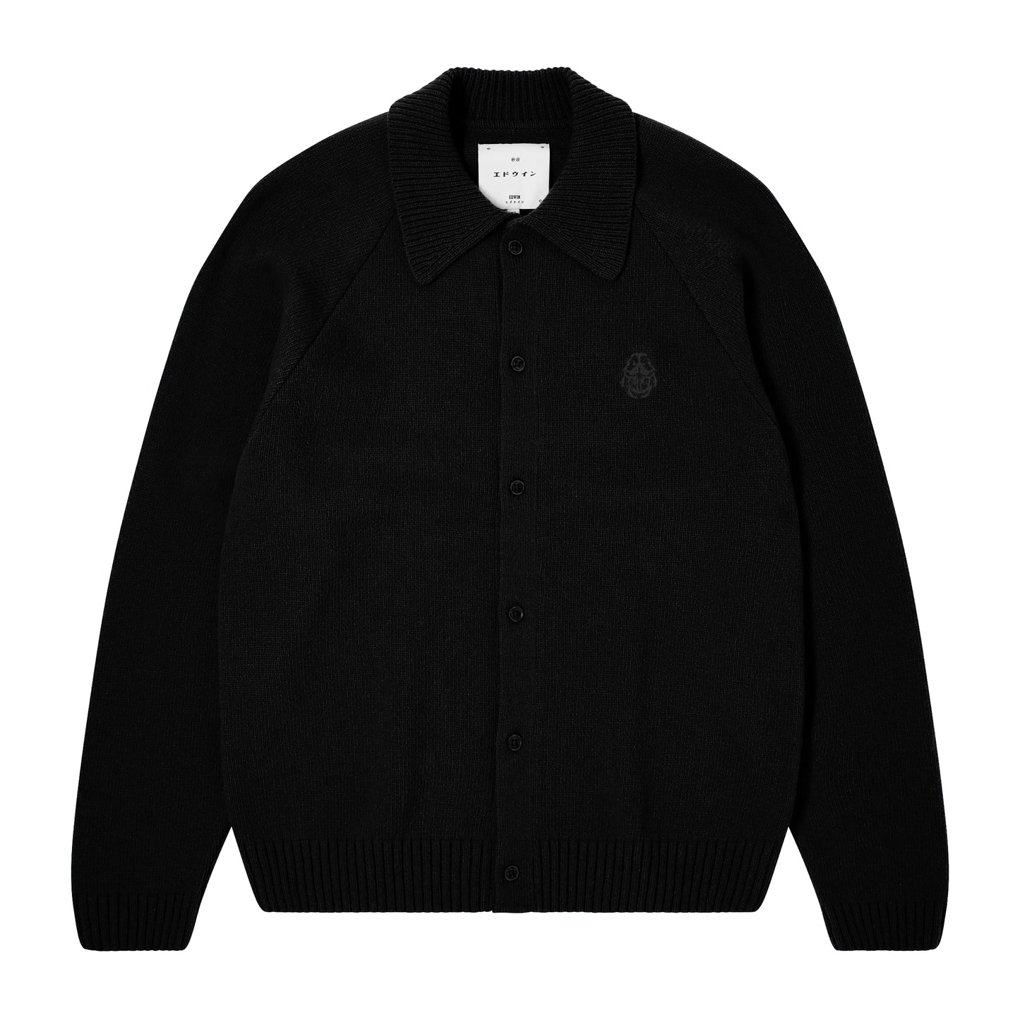 Edwin - Mars Polo Cardigan - BLACK / Sort - Strik