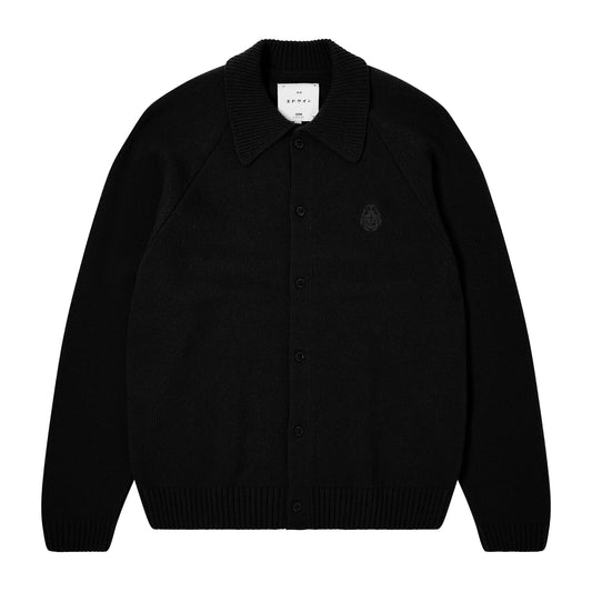 Edwin - Mars Polo Cardigan - BLACK / Sort - Strik