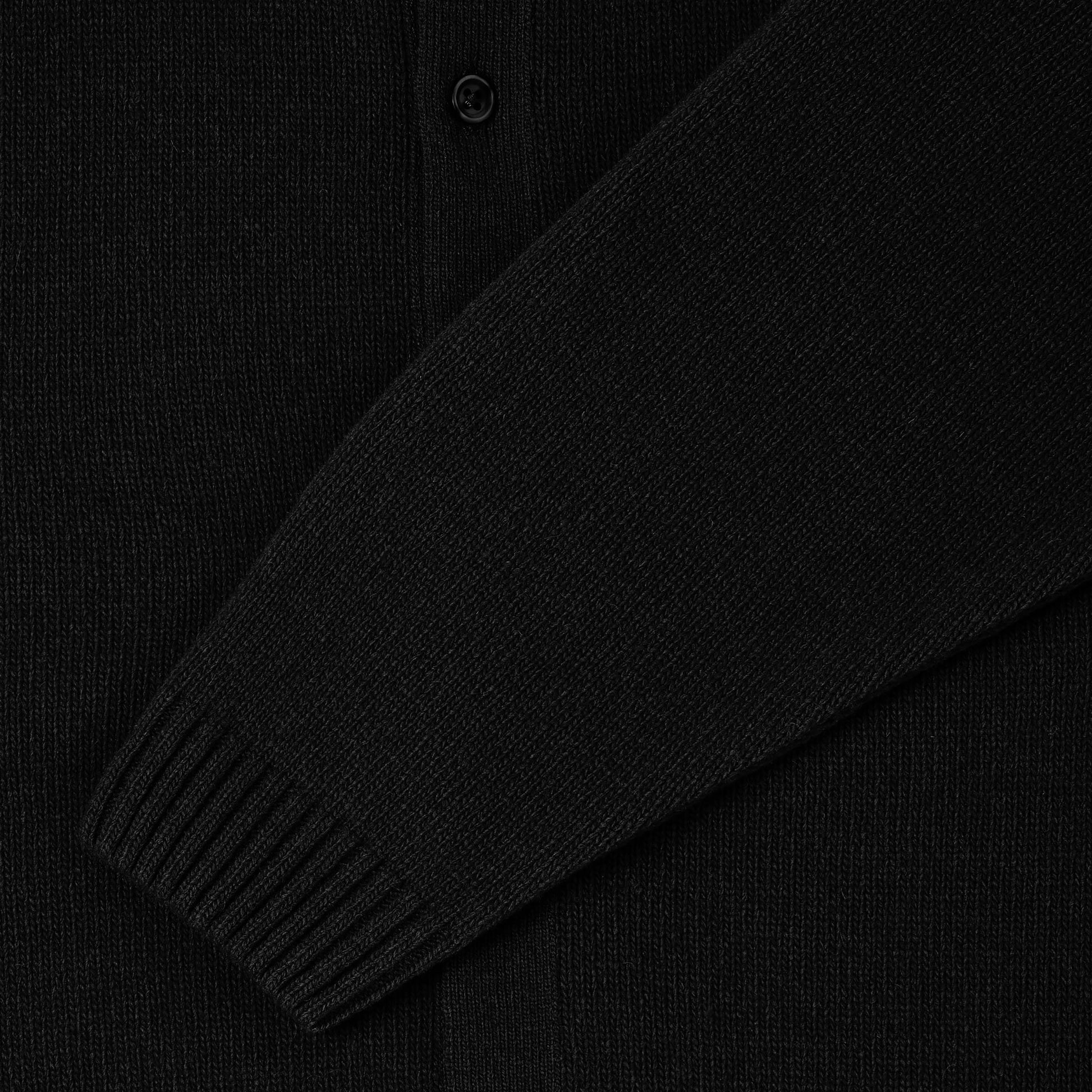 Edwin - Mars Polo Cardigan - BLACK / Sort - Strik