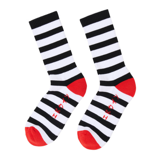 Edwin - Stripy Socks - BLACK / WHITE / Hvid||Sort - Accessories
