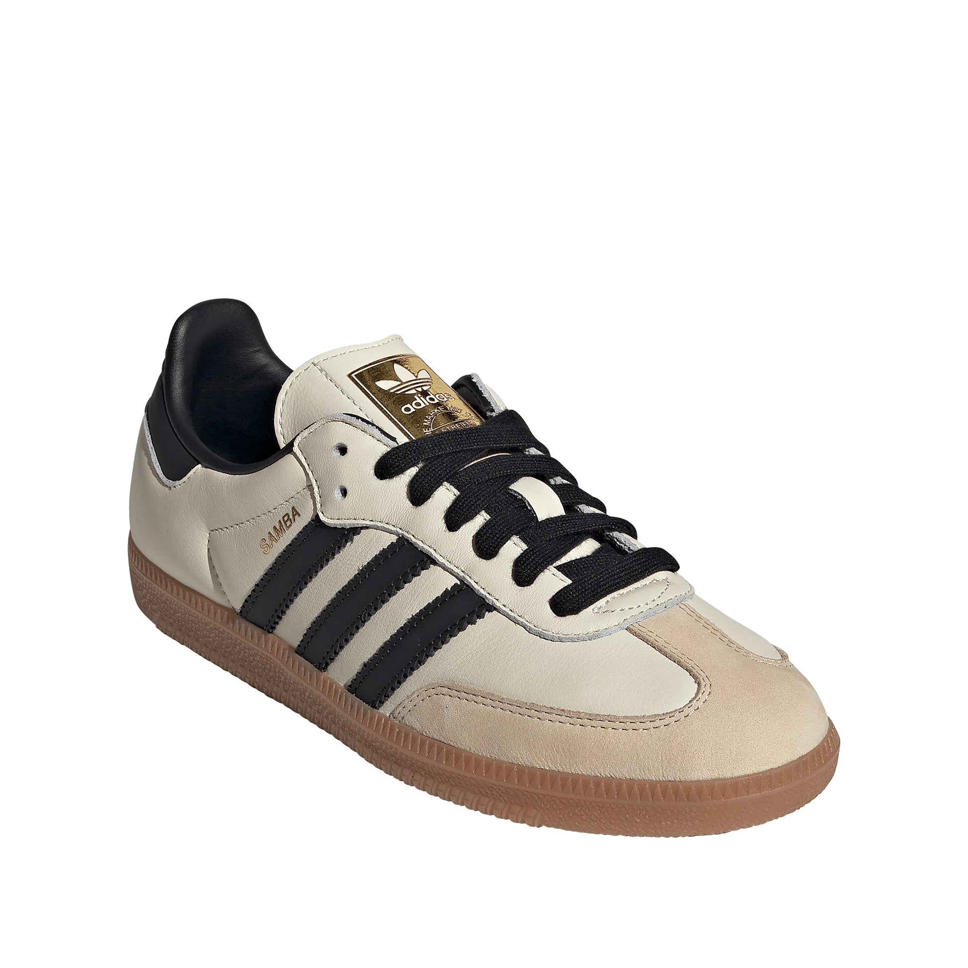 Adidas Originals - Samba OG W - CREWHT/CBLACK/SANSTR / Beige||Sort - Sko