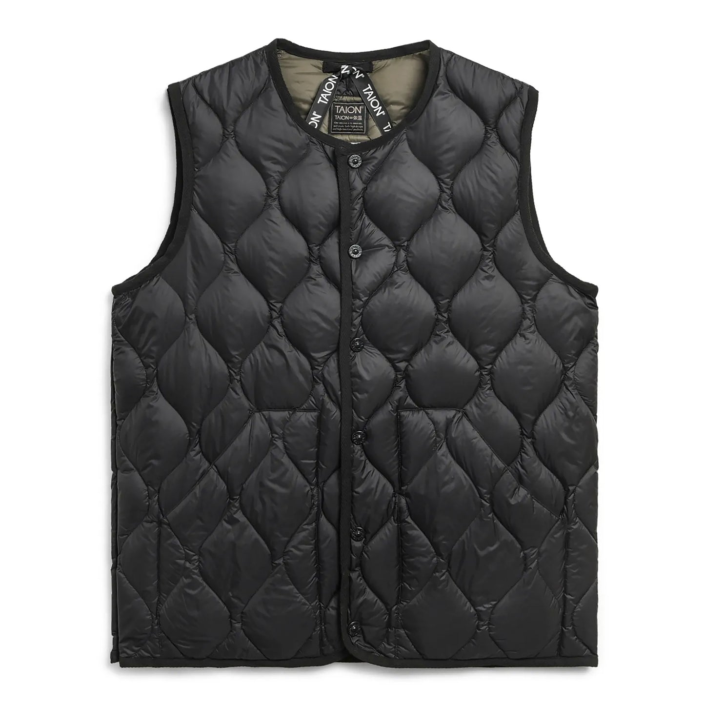 Military Crew Neck Down Vest (Soft Shell)