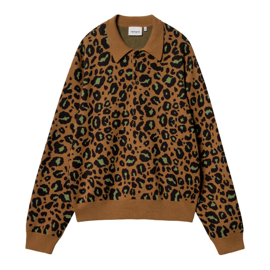 Carhartt WIP - L/S Arlo Polo - TAMARIND / Mønster||Brun - Strik