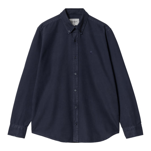 Carhartt WIP - L/S Bolton Shirt - AIR FORCE BLUE / Blå - Skjorter