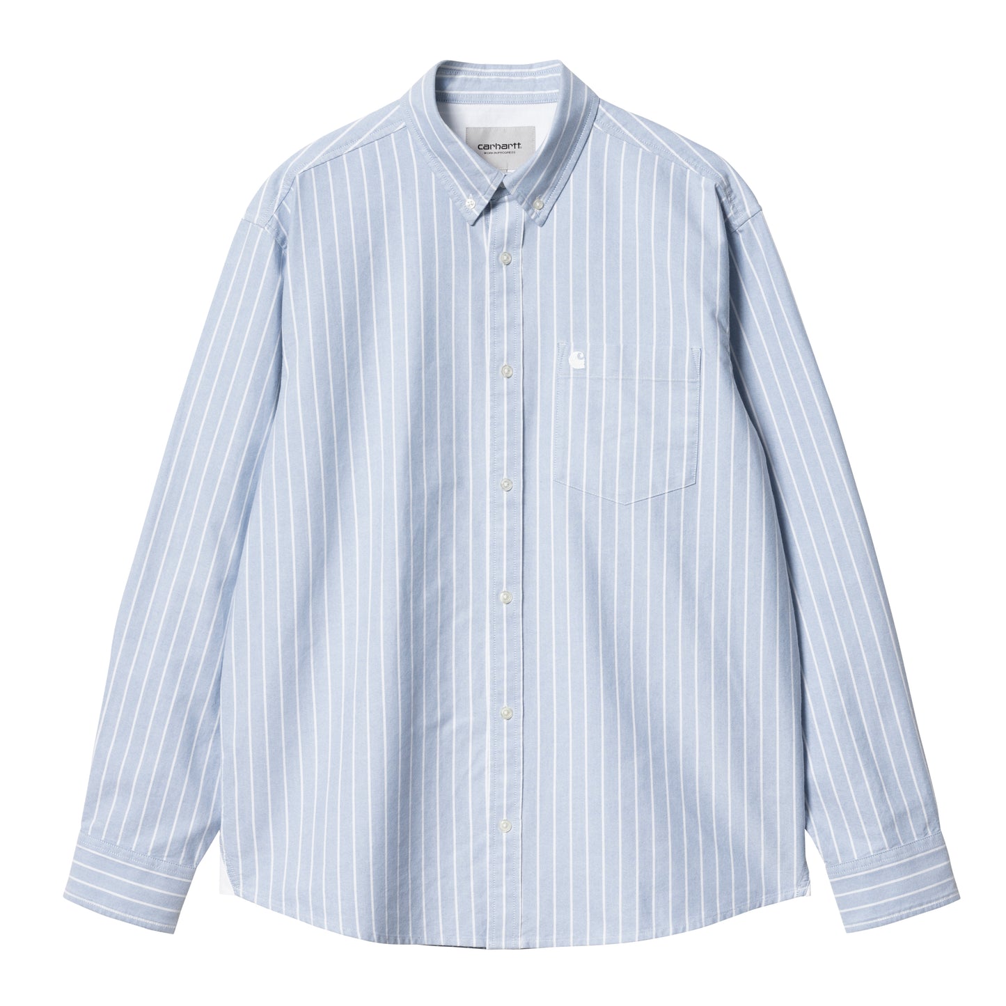 Carhartt WIP - L/S Dowlen Shirt - BLEACH / WHITE / Striber||Hvid - Skjorter