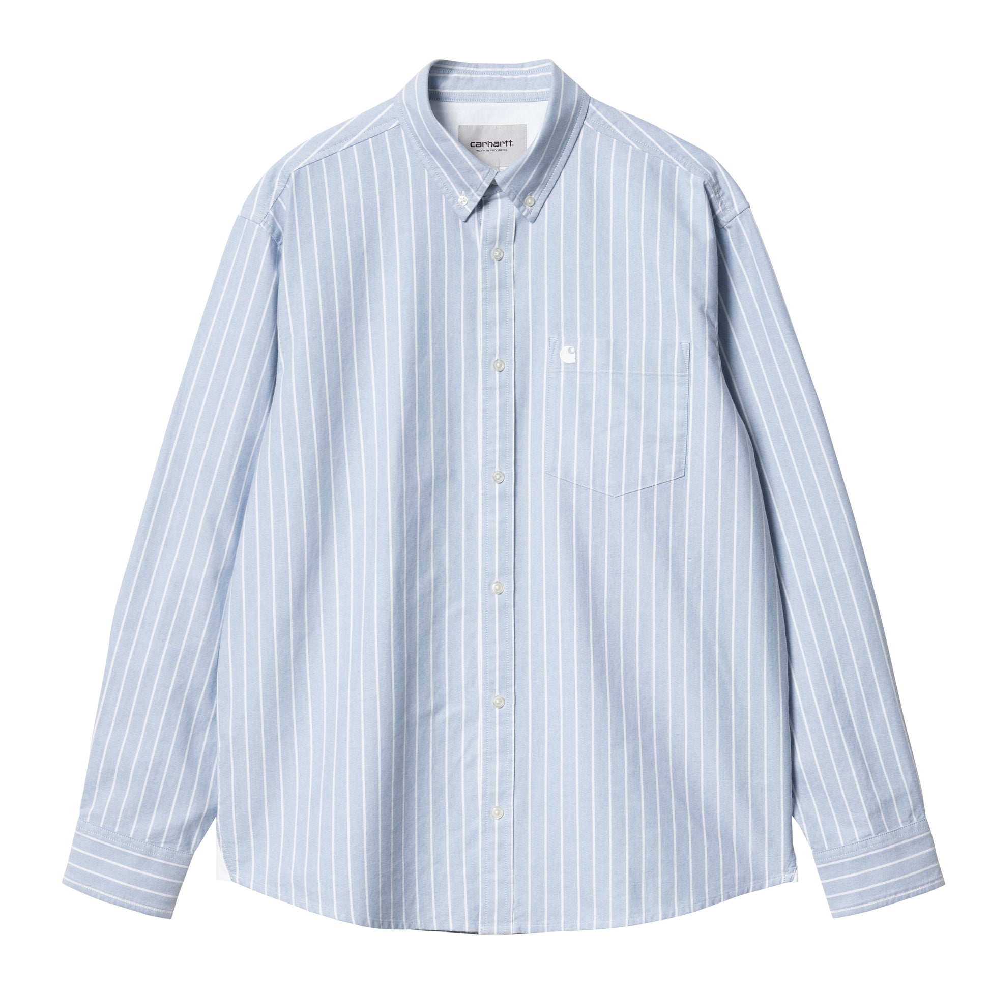 Carhartt WIP - L/S Dowlen Shirt - BLEACH / WHITE / Striber||Hvid - Skjorter