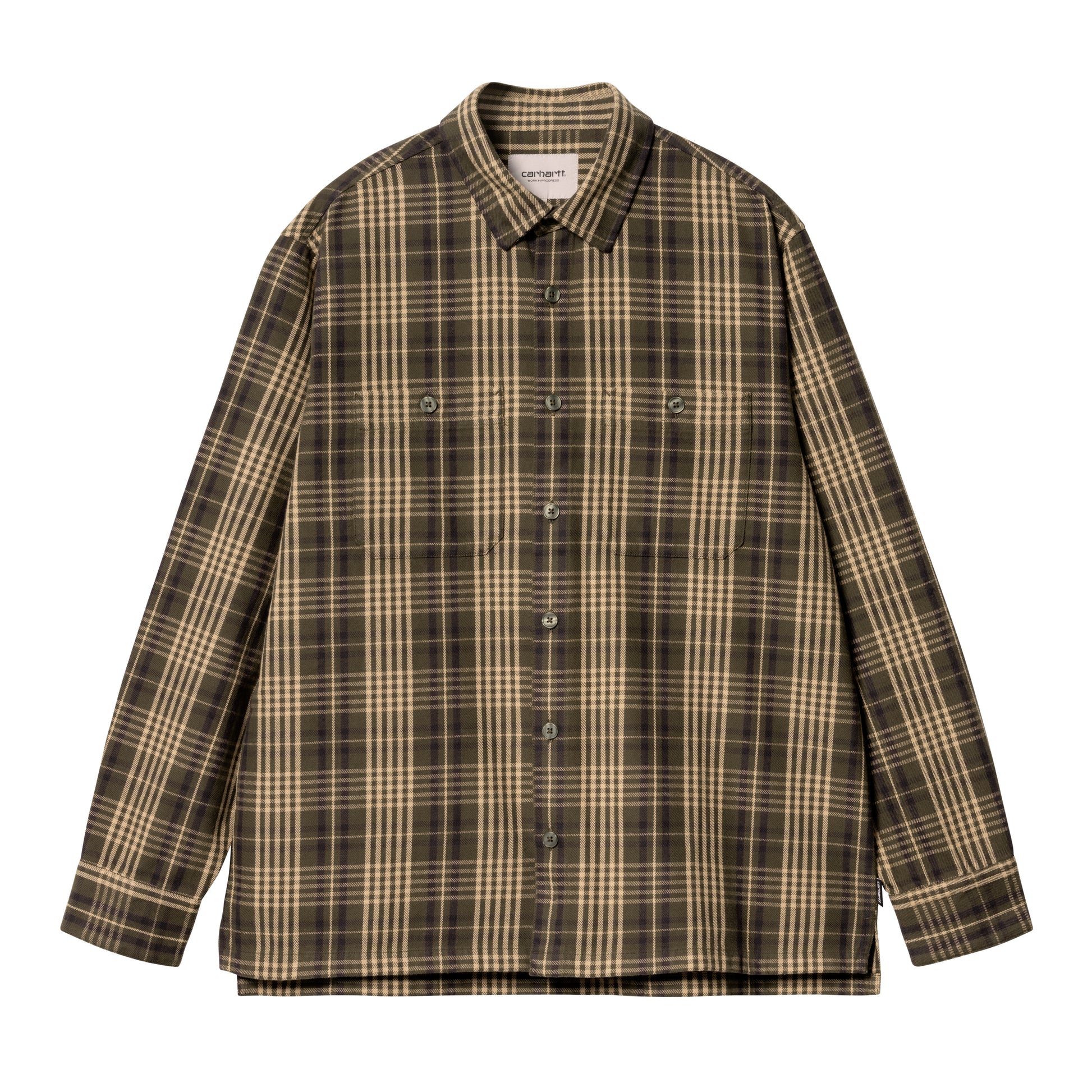 Carhartt WIP - L/S Mandlik Shirt - OFFICE GREEN / Grøn||Tern - Skjorter
