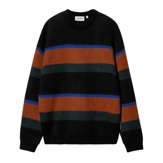 Carhartt WIP - Merton Sweater - DEEP H BROWN / Brun||Striber - Strik
