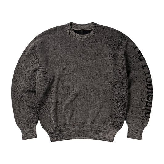 No Problemo - Glitch Knit Crew Neck - BLACK / Sort - Strik