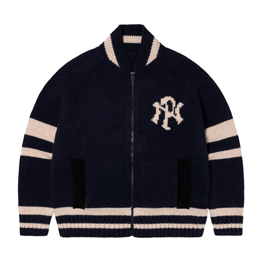 NYP Varsity Zip Thru Knit