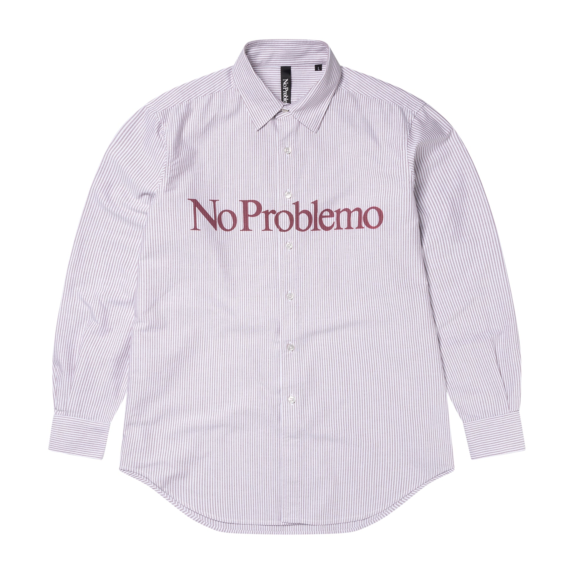 No Problemo - No Problemo LS Stripe Oxford Shirt - RED / Rød||Striber - Skjorter