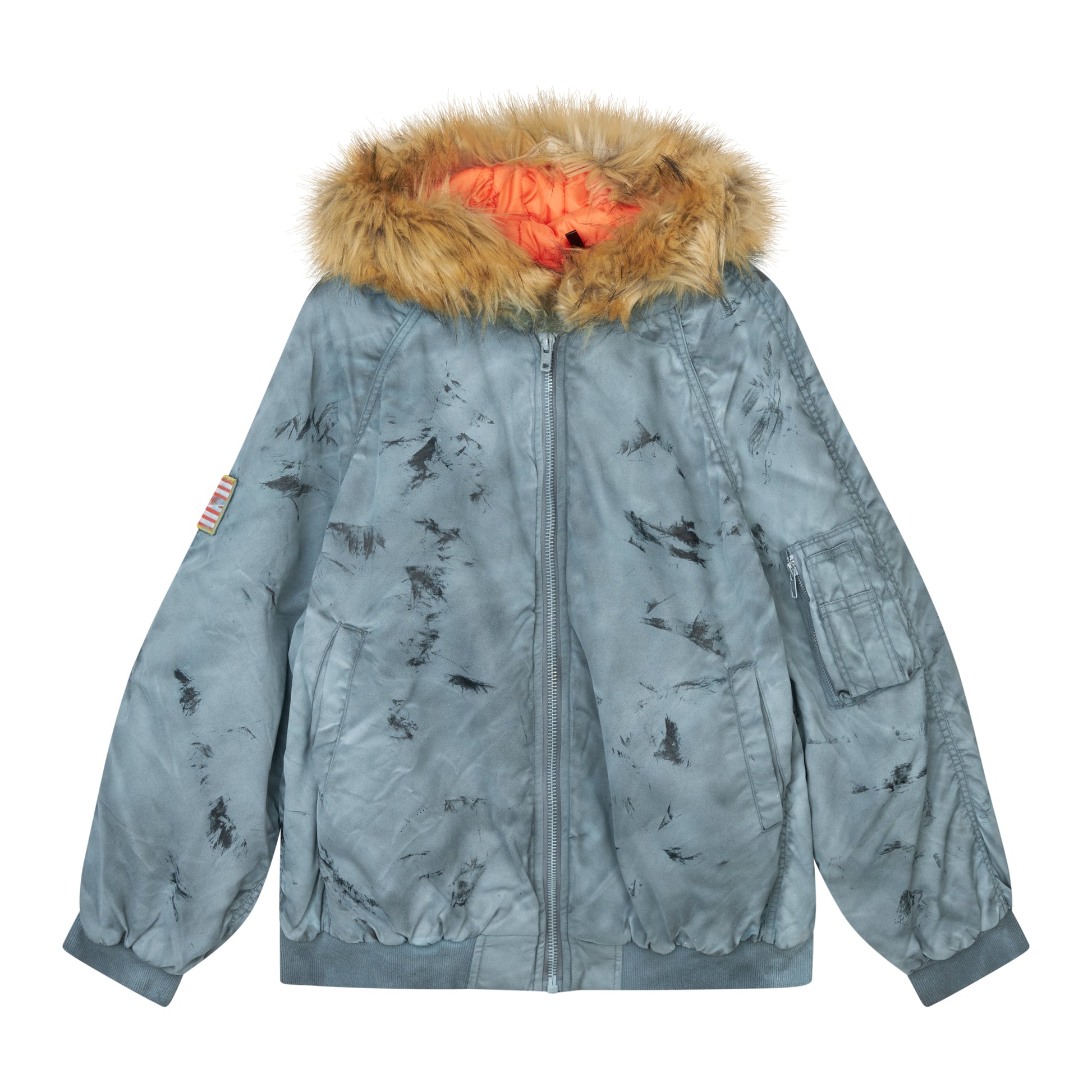 Fucking Awesome - Savie Hooded Bomber Jacket - BLACK / Blå - Jakker
