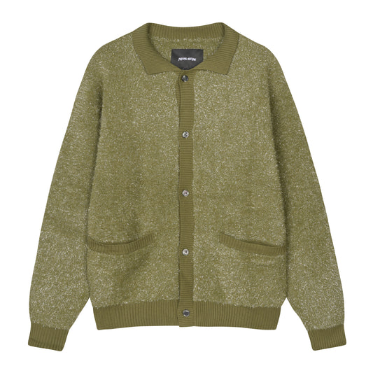 Fucking Awesome - Big Night Out Cardigan - OLIVE / GLITTER / Grøn - Strik