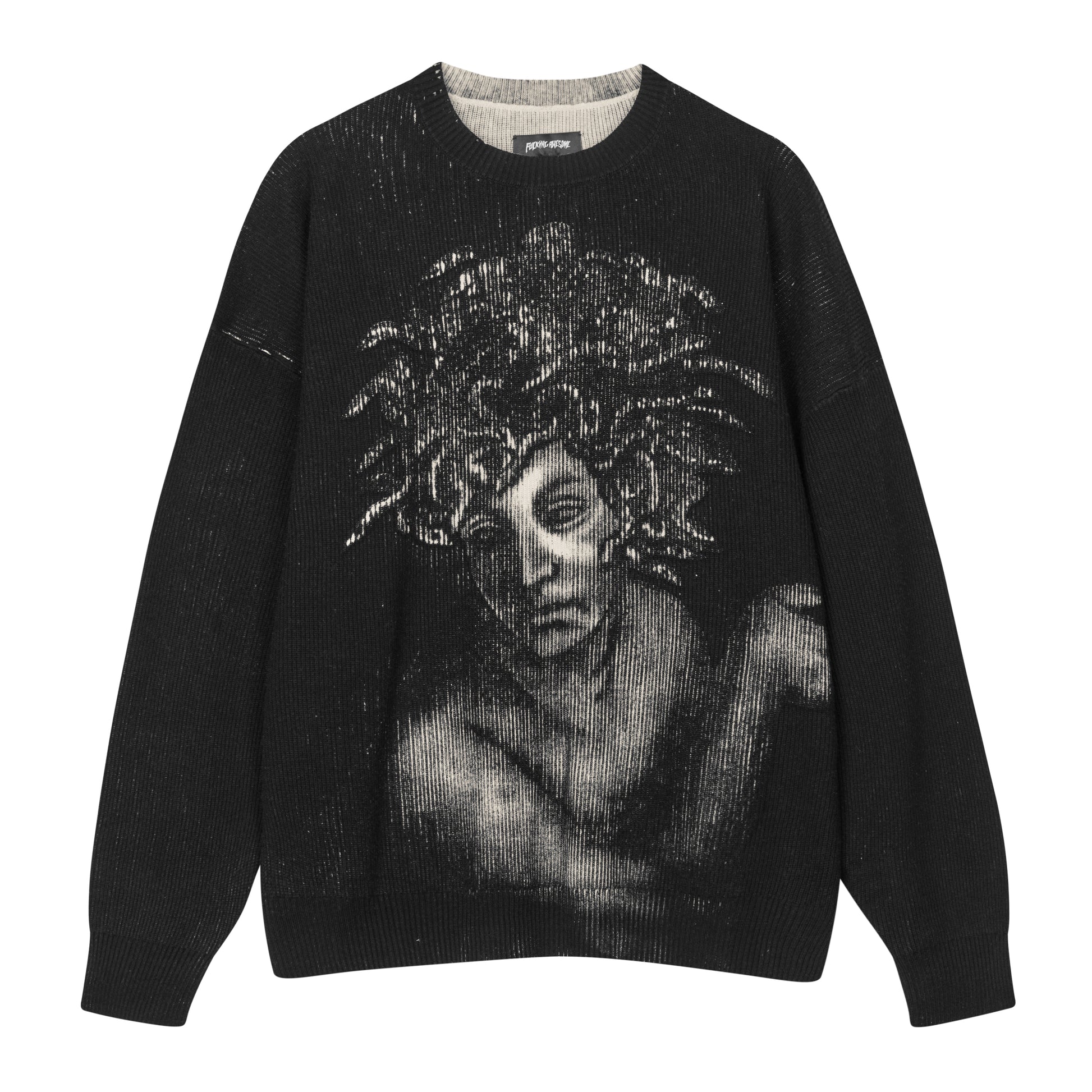 Fucking Awesome - Medusa Sweater - BLACK / OFF WHITE / Sort - Strik