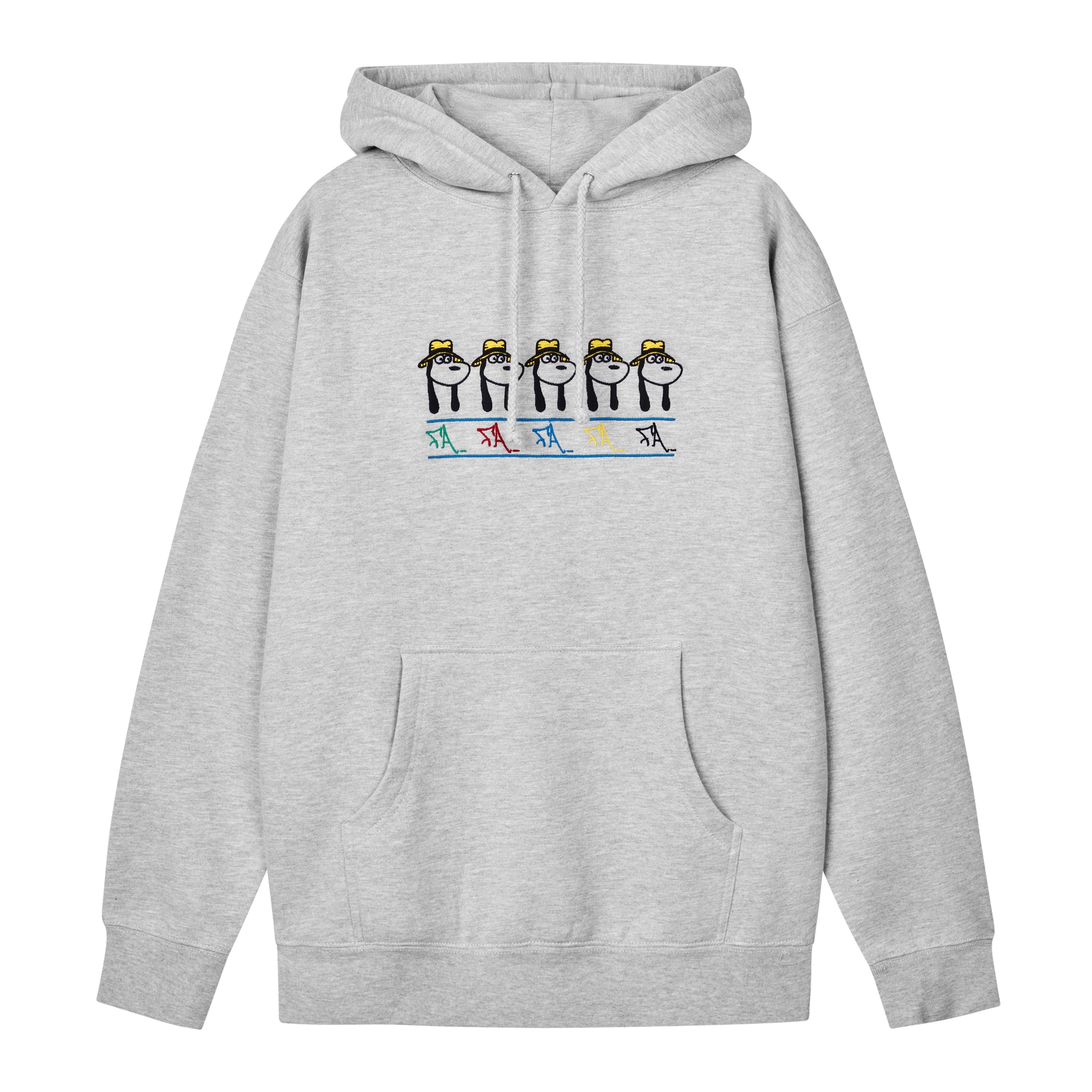 Fucking Awesome - Spike Repeat Embroidered Hoodie - GREY HEATHER / Grå - Sweatshirts