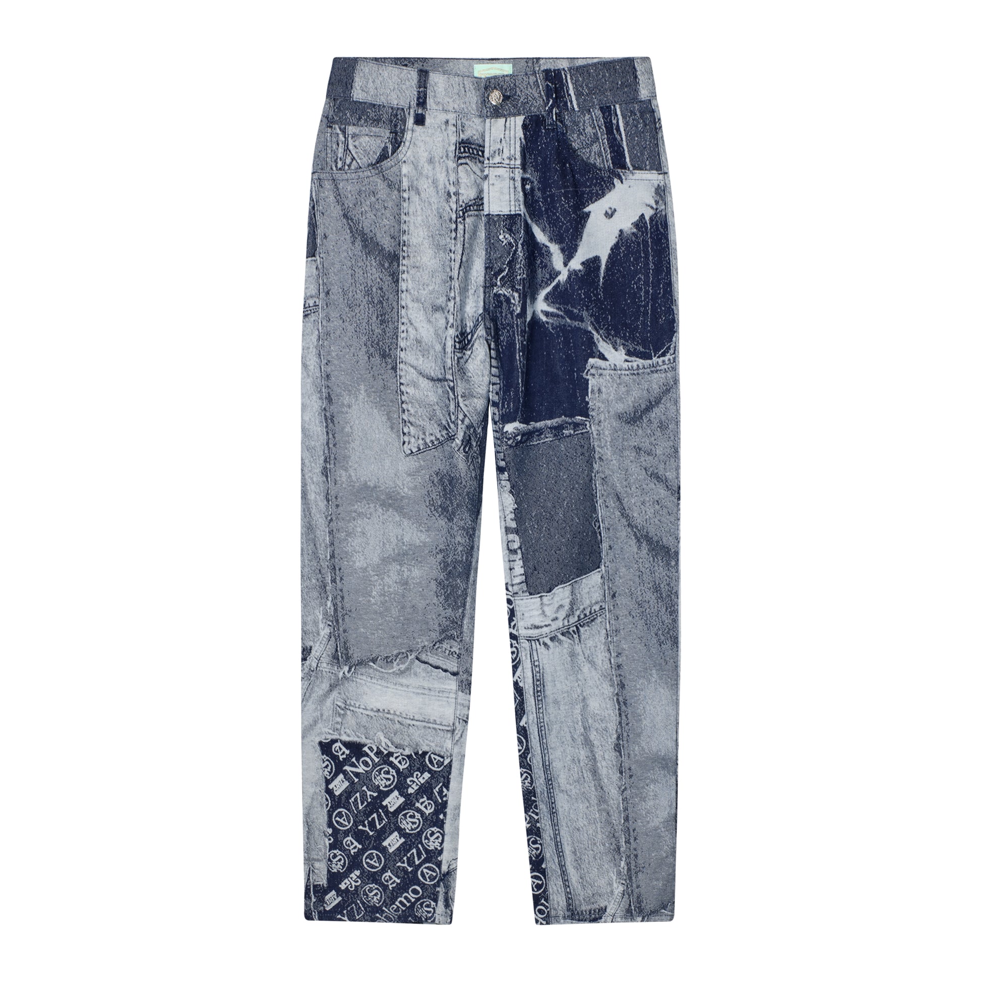 Aries - Jacquard Patchwork Lilly Jean - BLUE / Blå||Mønster - Bukser