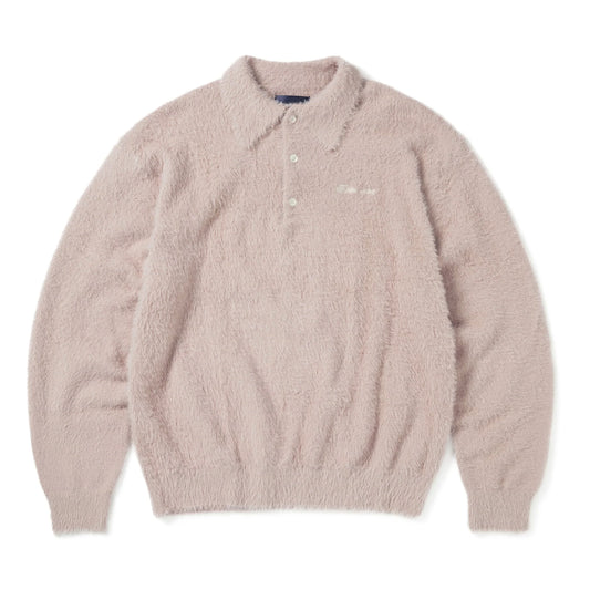 Thisisneverthat - SCT-Logo Shaggy Knit Polo - PINK / Pink - Strik