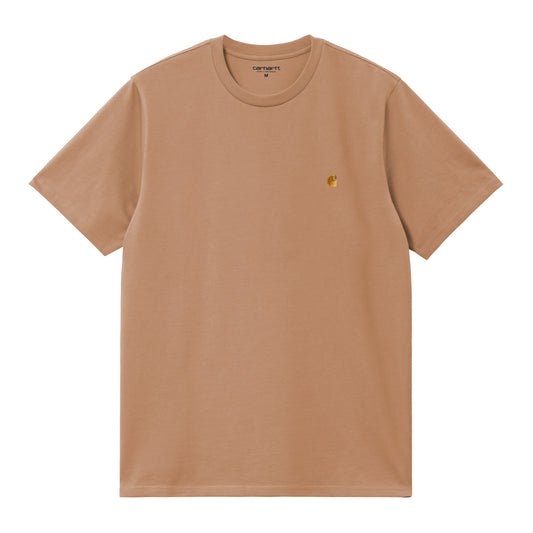 Carhartt WIP - S/S Chase T-Shirt - PEANUT / GOLD / Brun - T-Shirts