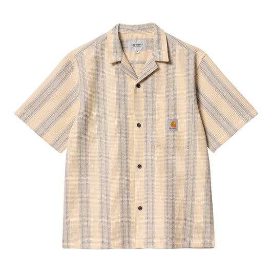 Carhartt WIP - S/S Dodson Shirt - NATURAL / Beige||Striber - Skjorter