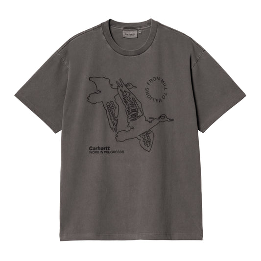 Carhartt WIP - S/S Flying Ducks T-Shirt - GRAPHITE / Grå - T-Shirts