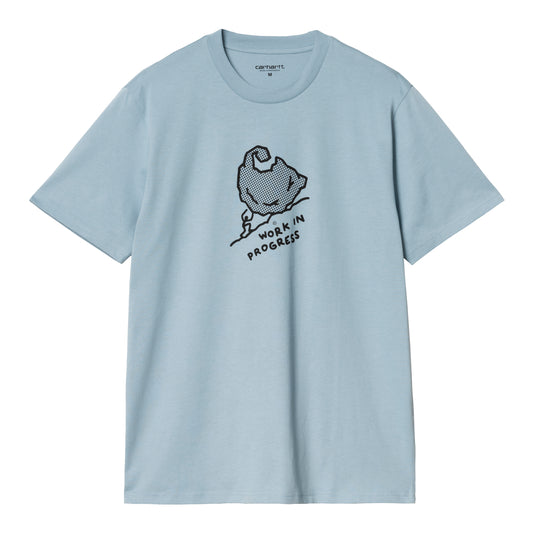 Carhartt WIP - S/S Move On Up T-Shirt - DUSTY ICE/ BLACK / Blå - T-Shirts